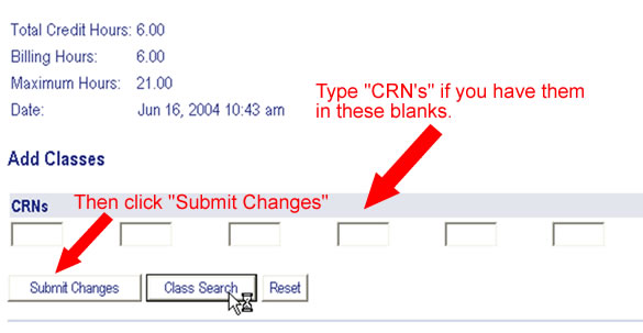 Web Registration Steps